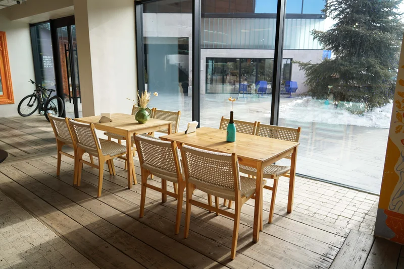 Our dining room by the big windows